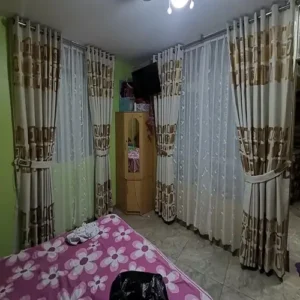 Cortinas Combinadas Beige y Blanco