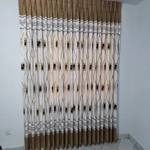 cortinas para mampara de sala estampada y pliegues